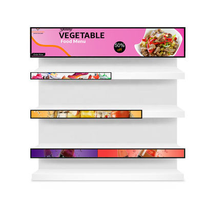 16.4 23.1 35 46.6 Inch Bar Type LCD Screen HD Advertising Video Player For Shelf