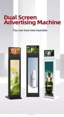 13.3+37 Inch Dual Screen Floor Standing Digital Signage Indoor Android Horizontal Vertical Display