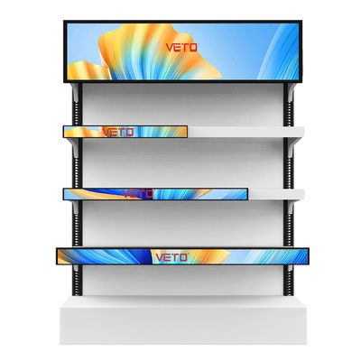 VETO 23.1 24 29 Inch Wall Mount Digital Signage Stretched Bar LCD Smart Shelf Edge Displays Supermarket Screen
