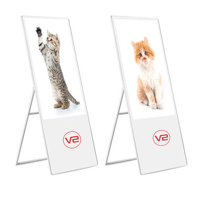 Portable Android Digital Ad Display Floor Stand Indoor 450 Cd/M2 High Brightness